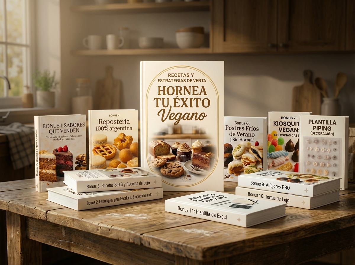 Hornea tu Éxito Vegano: +150 RECETAS Y ESTRATEGIAS + 12 BONOS DE REGALO